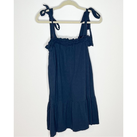 LULUS Swingin' It Navy Blue Tie-Strap Tiered Babydoll Dress Size Small - Picture 3 of 9
